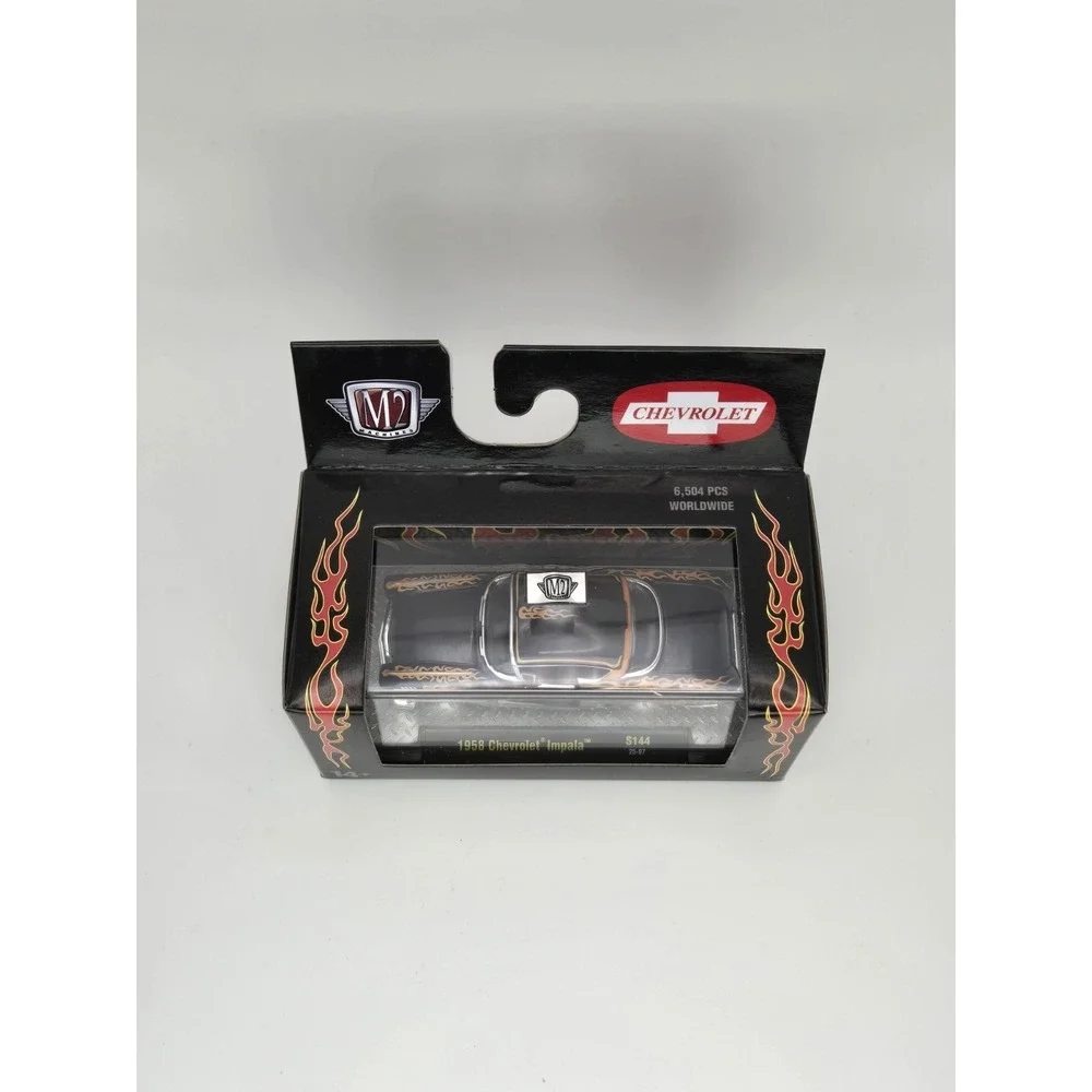 M2 Machines 1958 Chevrolet Impala Chevy S144 25-97 NIB Black W Flames '58 Custom